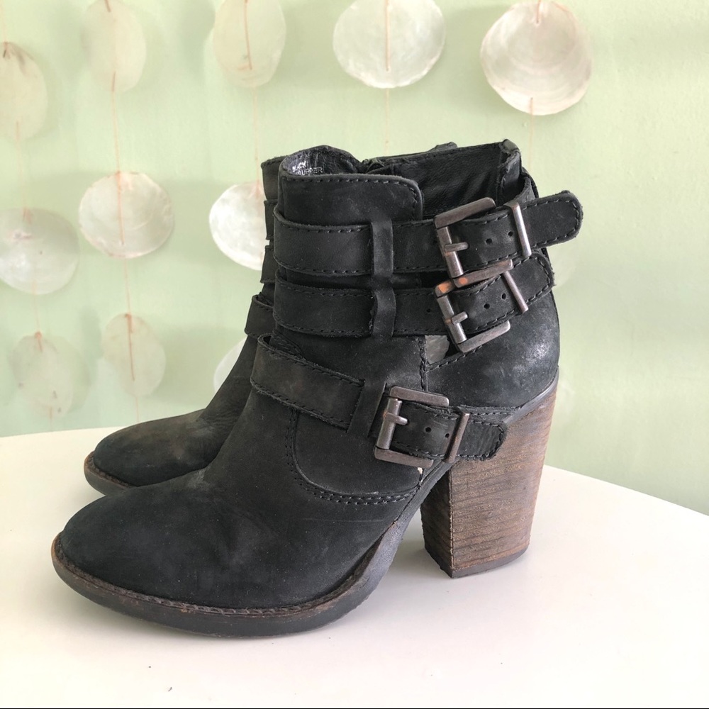 Steve Madden Leather Buckle Ankle Booties
